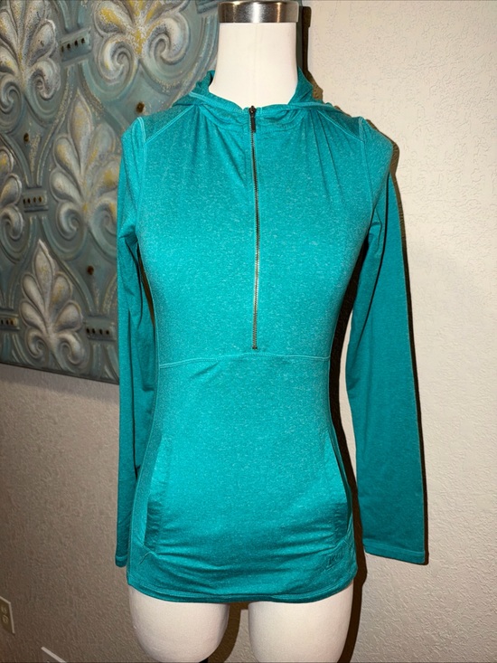 REI Tops - REI Womens XXS Teal Hooded 1/2 Zip Pullover Running Hiking Performance Top